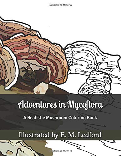 Adventures in Mycoflora – A Realistic Mushroom Coloring Book, by E.M. Ledford