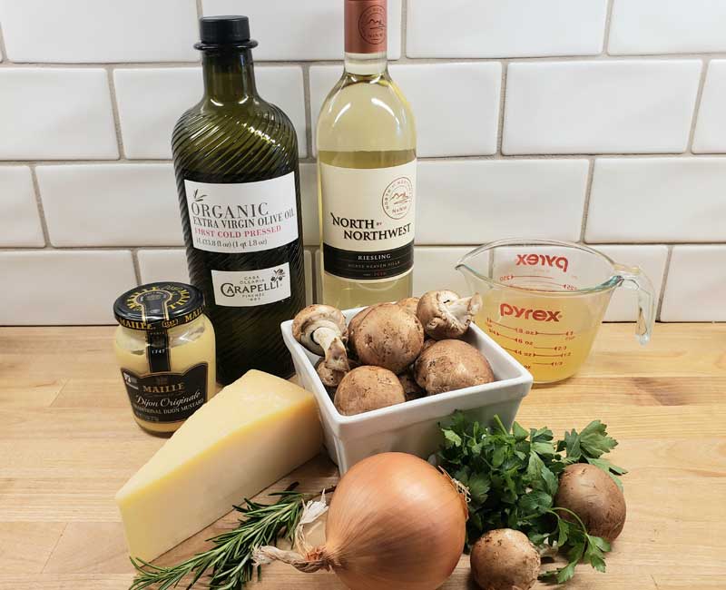 The ingredients you'll need for this recipe, plus the ham.