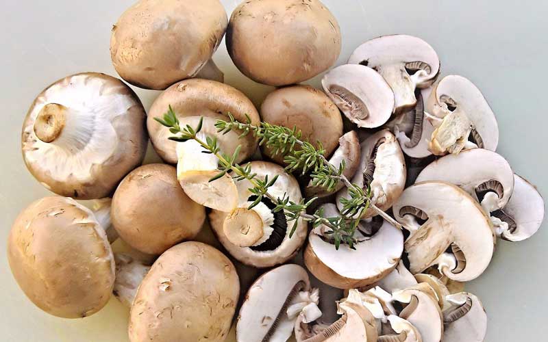 Raw mushrooms