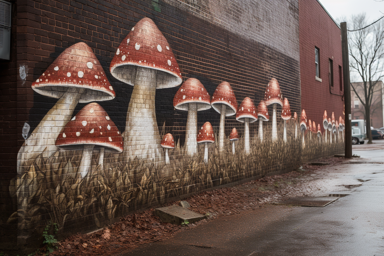 Mushroom street art
